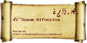 Ölbaum Alfonzina névjegykártya